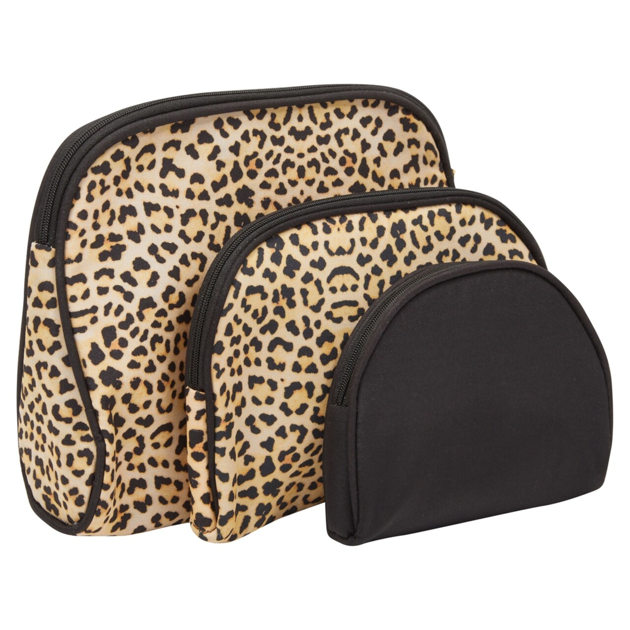 3 Pieces Glamlily Leopard Makeup Bags Set for Women Cosmetic